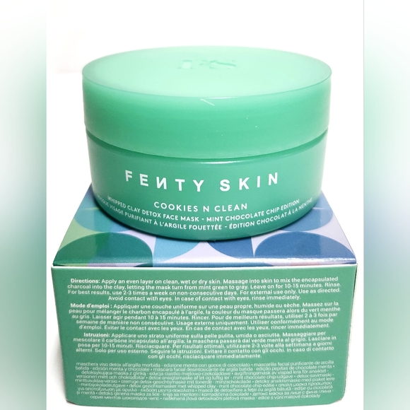 Fenty Cookies-N-Cream Whipped Clay Detox Face Mask Mint Chocolate Chip NIB - Picture 5 of 12